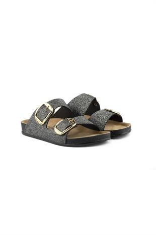 Roy Jones Pulsera Lux Kadın Siyah Çift Toka Günlük Terlik 6100