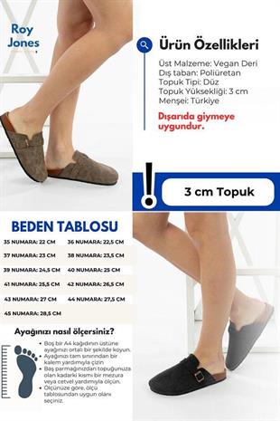 Roy Jones Sabo 7005 Unisex Bej Kapalı Günlük Terlik