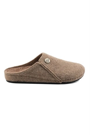 Roy Jones Unisex Bej İtalyan Keçe Terlik 6800