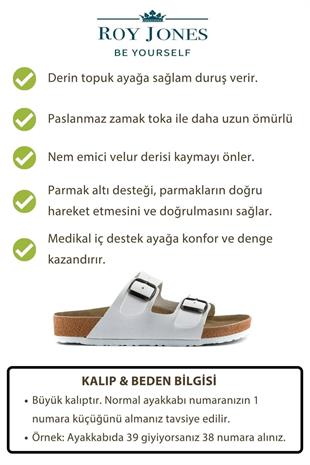 Roy Jones Unisex Beyaz Çift Toka Günlük Terlik 7001