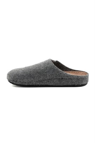 Roy Jones Unisex Gri İtalyan Keçe Terlik 6800