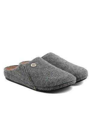 Roy Jones Unisex Gri İtalyan Keçe Terlik 6800