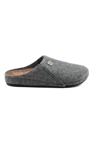Roy Jones Unisex Gri İtalyan Keçe Terlik 6800