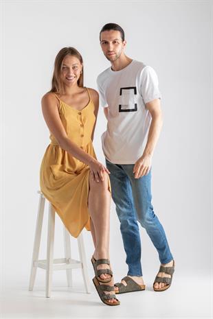 Roy Jones Unisex Yeşil Çift Toka Günlük Terlik 7001