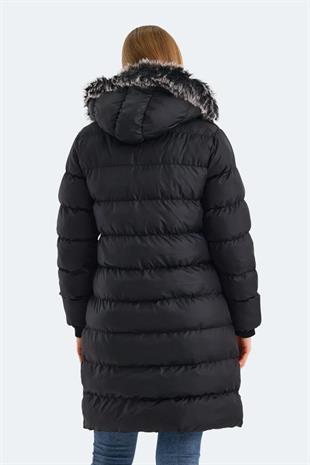 Slazenger Garlic In Kadın Puffer Uzun Şişme Mont Siyah