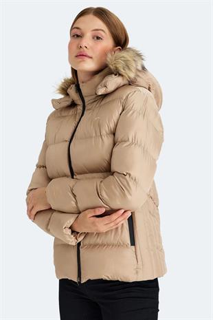 Slazenger Guest Kadın Puffer Şişme Mont Vizon