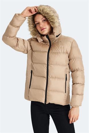 Slazenger Guest Kadın Puffer Şişme Mont Vizon