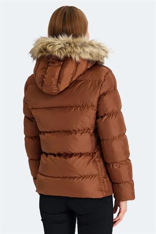 Slazenger Guest Kadın Puffer Şişme Mont Taba