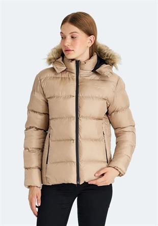 Slazenger Guest Kadın Puffer Şişme Mont Vizon