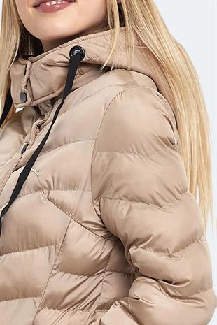 Slazenger Gwen In Kadın Puffer Uzun Şişme Mont Vizon
