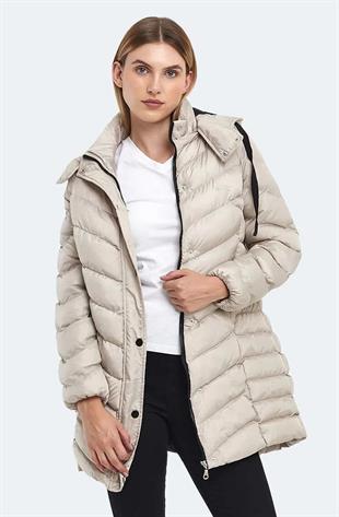 Slazenger Gwen In Kadın Puffer Uzun Şişme Mont Beyaz