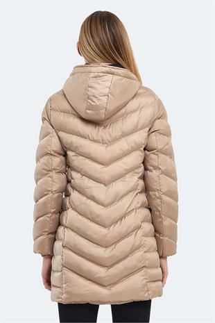 Slazenger Gwen In Kadın Puffer Uzun Şişme Mont Vizon