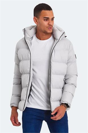 Slazenger Hank Erkek Puffer Şişme Mont Kaban Taş Gri