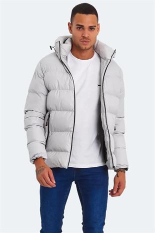 Slazenger Hank Erkek Puffer Şişme Mont Kaban Taş Gri