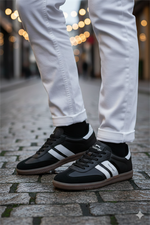 Slazenger INDIA Unisex Siyah Beyaz Sneaker Günlük Spor Ayakkabı