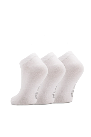 Slazenger Jaime Unisex Spor Kısa Çorap 36-44 Beyaz 3 lü Paket