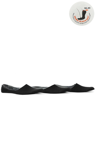 Slazenger Jamar Kadın Spor Babet  Çorap 36-40 Siyah 3 lü Paket