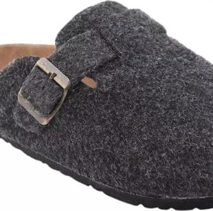 Slazenger Leo Kadın Koyu Gri Füme Antrasit Keçe Ev Terlik