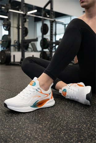 Slazenger Warwick İthl Beyaz Turuncu Erkek Günlük Koşu Yürüyüş Spor Ayakkabı