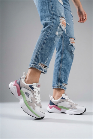 Slazenger Wind İthl Beyaz Lacivert Kadın Spor Ayakkabı