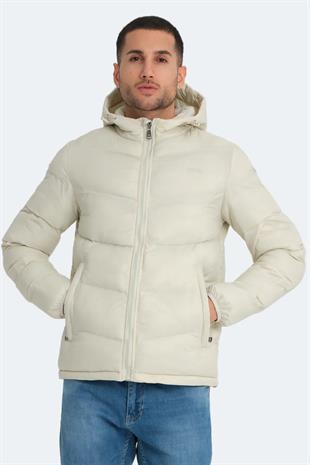 Slazenger World In Erkek Puffer Şişme Mont Kırık Beyaz