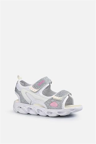 Vicco 332.B21Y.189-11 Roy Işıklı Cırtlı Beyaz Çocuk Sandalet