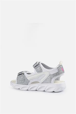 Vicco 332.B21Y.189-11 Roy Işıklı Cırtlı Beyaz Çocuk Sandalet