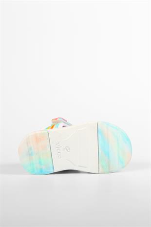 Vicco 332.P24Y.202-1106 Flow II Cırtlı Beyaz Saks Mavi Çocuk Sandalet