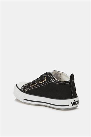 Vicco 925.P20Y.150-0211 Pino Işıklı Cırtlı Keten Siyah Beyaz Çocuk Günlük Ayakkabı