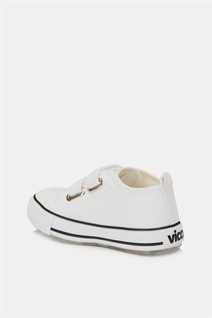 Vicco 925.P20Y.150-11 Pino Işıklı Cırtlı Keten Beyaz Çocuk Günlük Ayakkabı