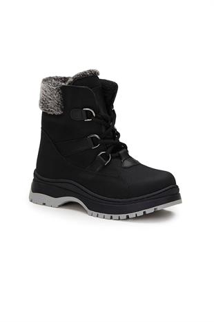 Vicco 946.F21K.240-02 Alexis Kürklü Fermuarlı Siyah Kız Çocuk Bot