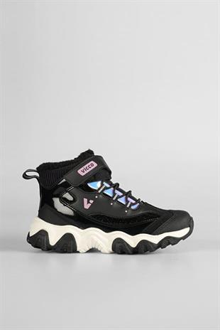 Vicco 946.P24K.423-02 Radus Cırtlı Siyah Kız Çocuk Bot