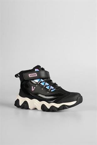 Vicco 946.P24K.423-02 Radus Cırtlı Siyah Kız Çocuk Bot