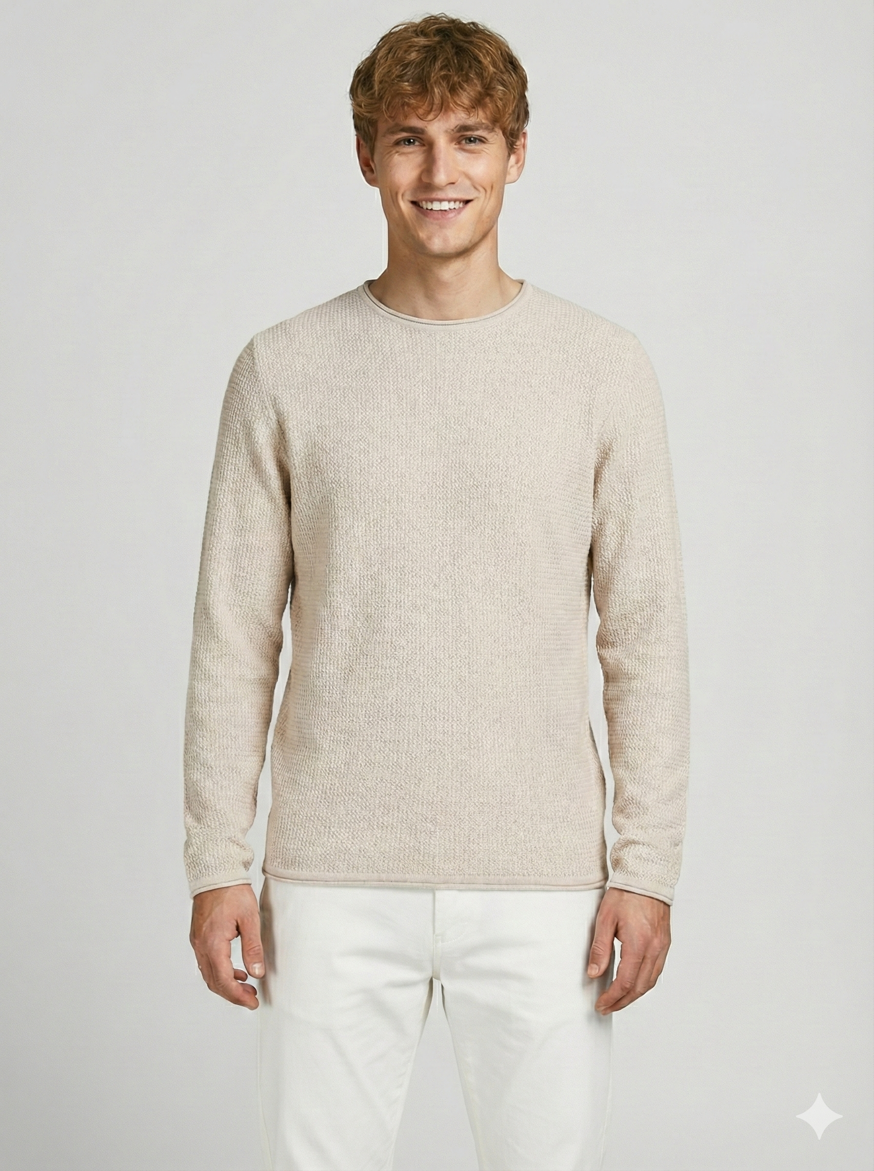 Jack & Jones JJECOOPER KNIT Koyu Krem Bej Erkek Sweat Kazak 12258407