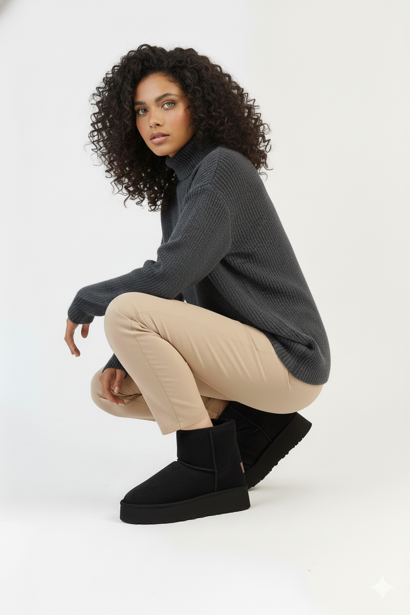 Pierre Cardin Kadın İçi Peluş Süet Siyah Yüksek Taban Günlük Bot 52710