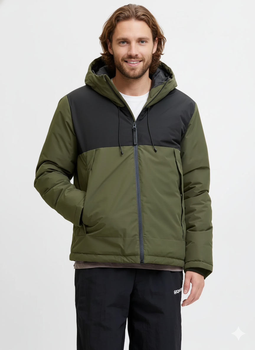 Jack & Jones JCOUNION LIGHT PADDED BLOCKING JACKET SN Erkek Mont Haki 12285586