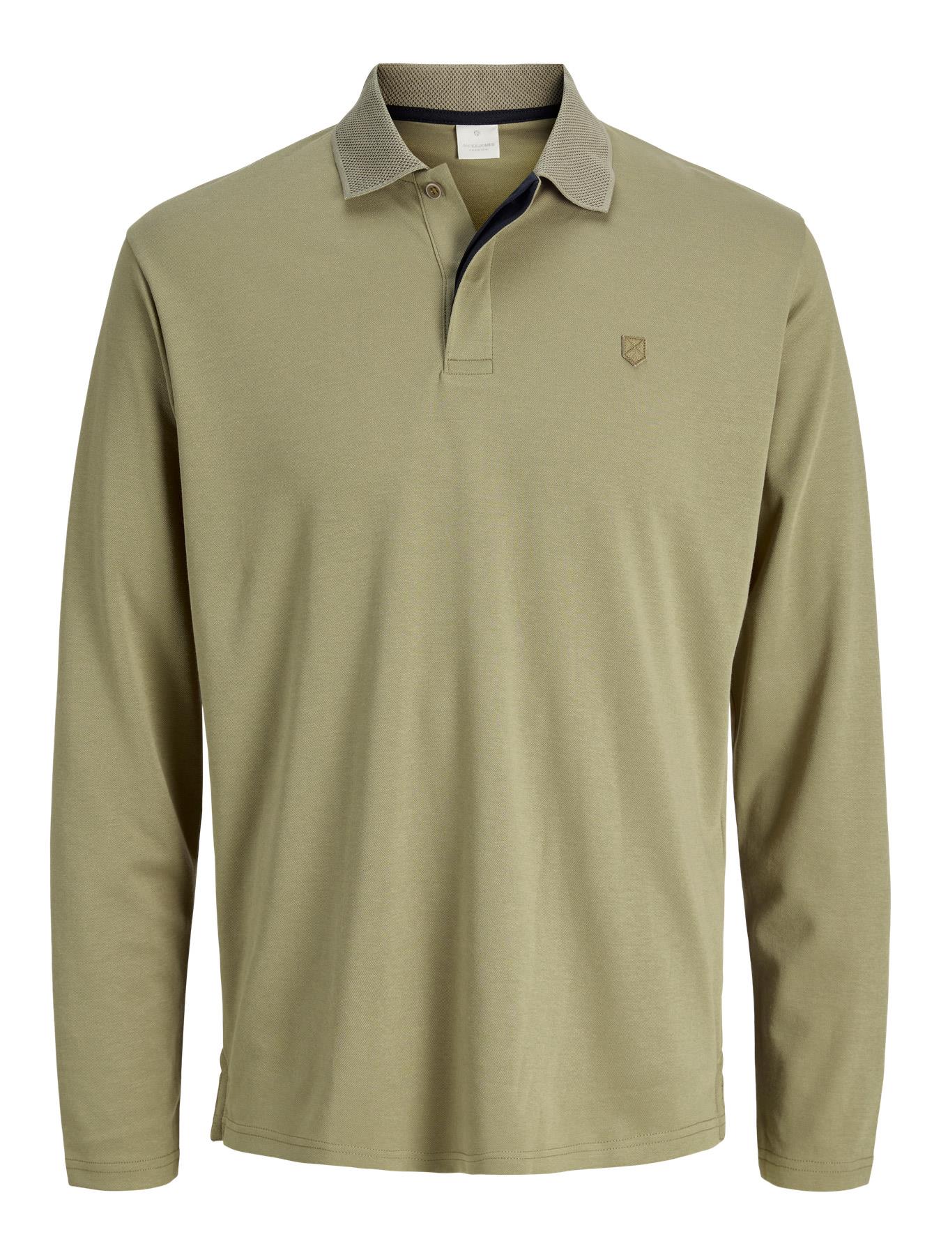 Jack & Jones JPRCCRODNEY LS Polo Yaka Yeşil Erkek Sweat Shirt 12259645