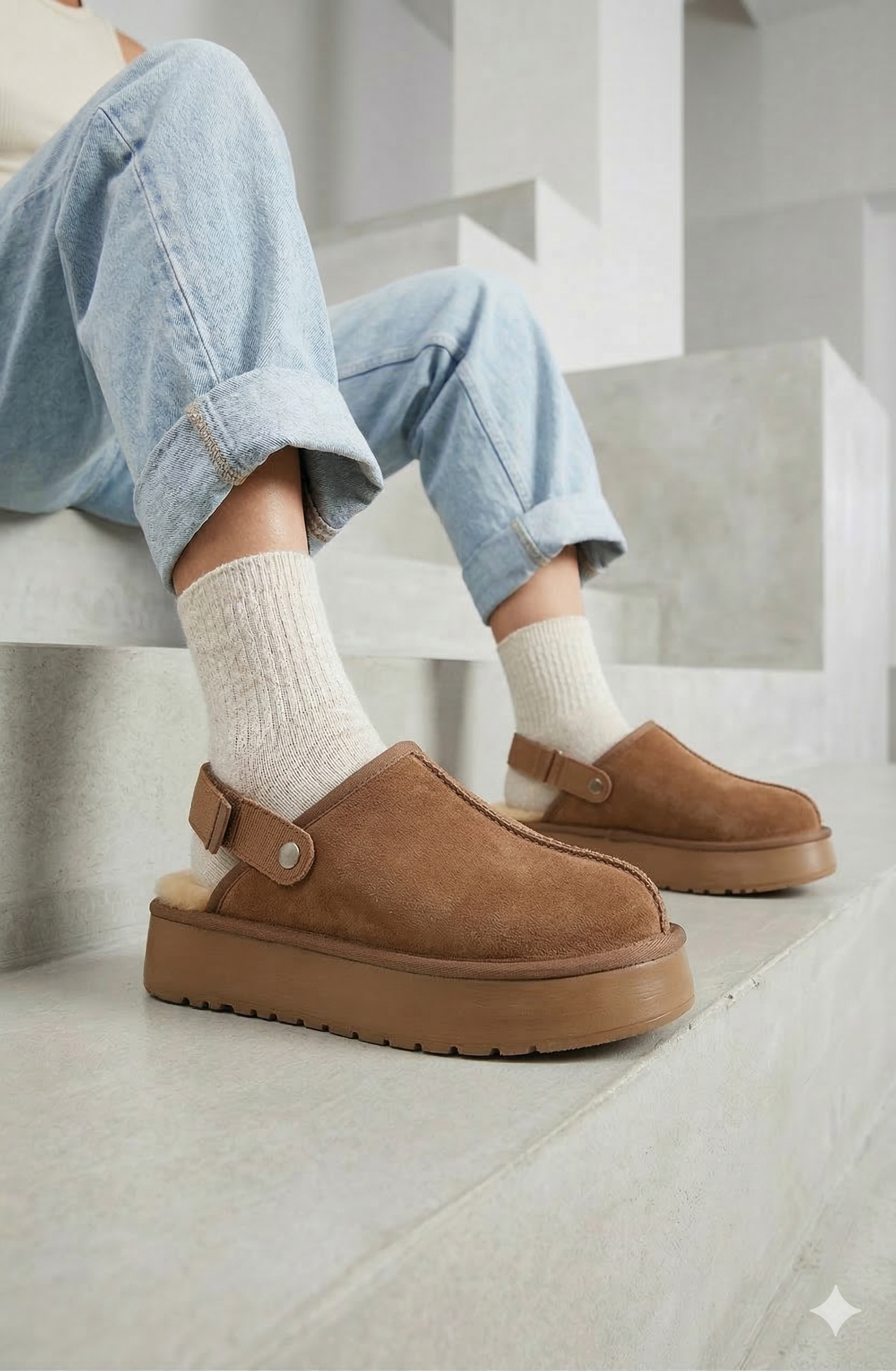 Roy Jones Hobart Kadın İçi Kürklü Vizon Yüksek Taban Günlük Terlik 9000-104