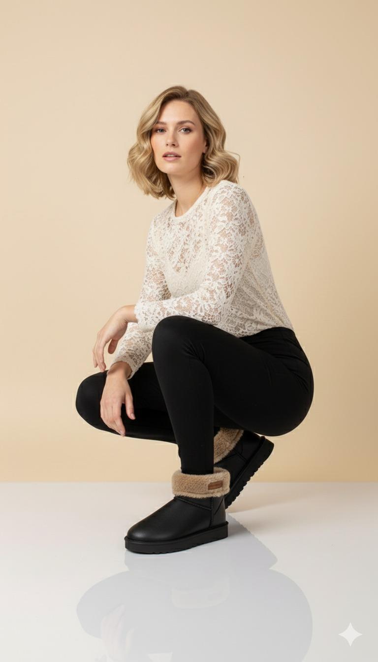 Pierre Cardin Kadın Kürklü Siyah Günlük Yağmur Bot 55314