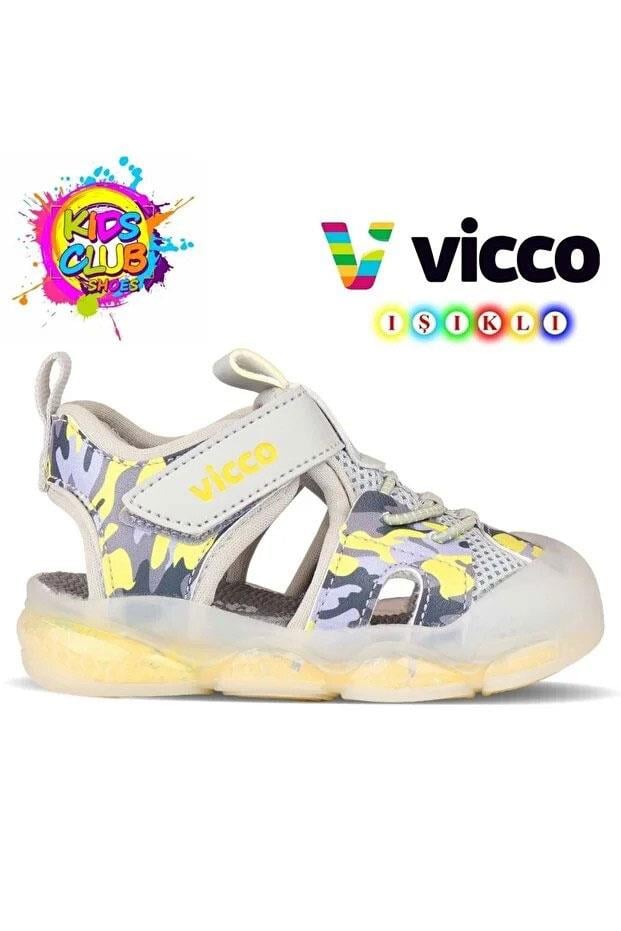 Vicco 321.B24Y.211-18 Monrovia Işıklı Cırtlı Gri Çocuk Sandalet