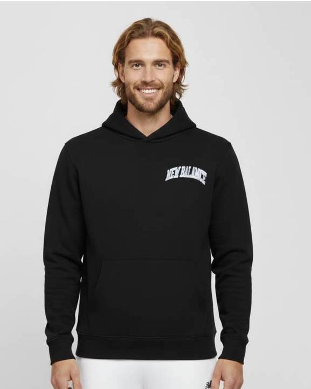 New Balance Siyah Erkek Hoodie Kapşonlu Sweatshirt UNH3350-BK