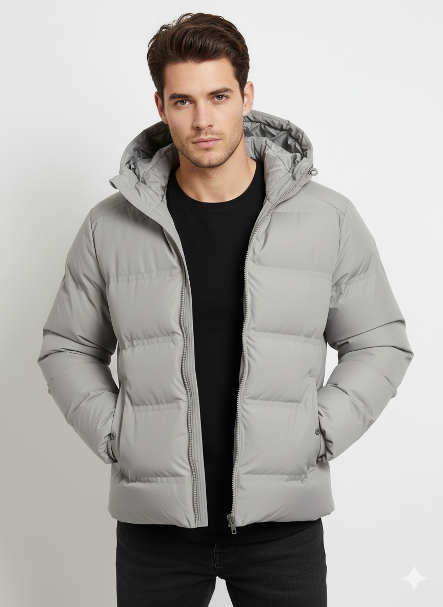 Jack & Jones JJESOHO PUFFER HOOD JACKET Erkek Şişme Mont Krem 12278749
