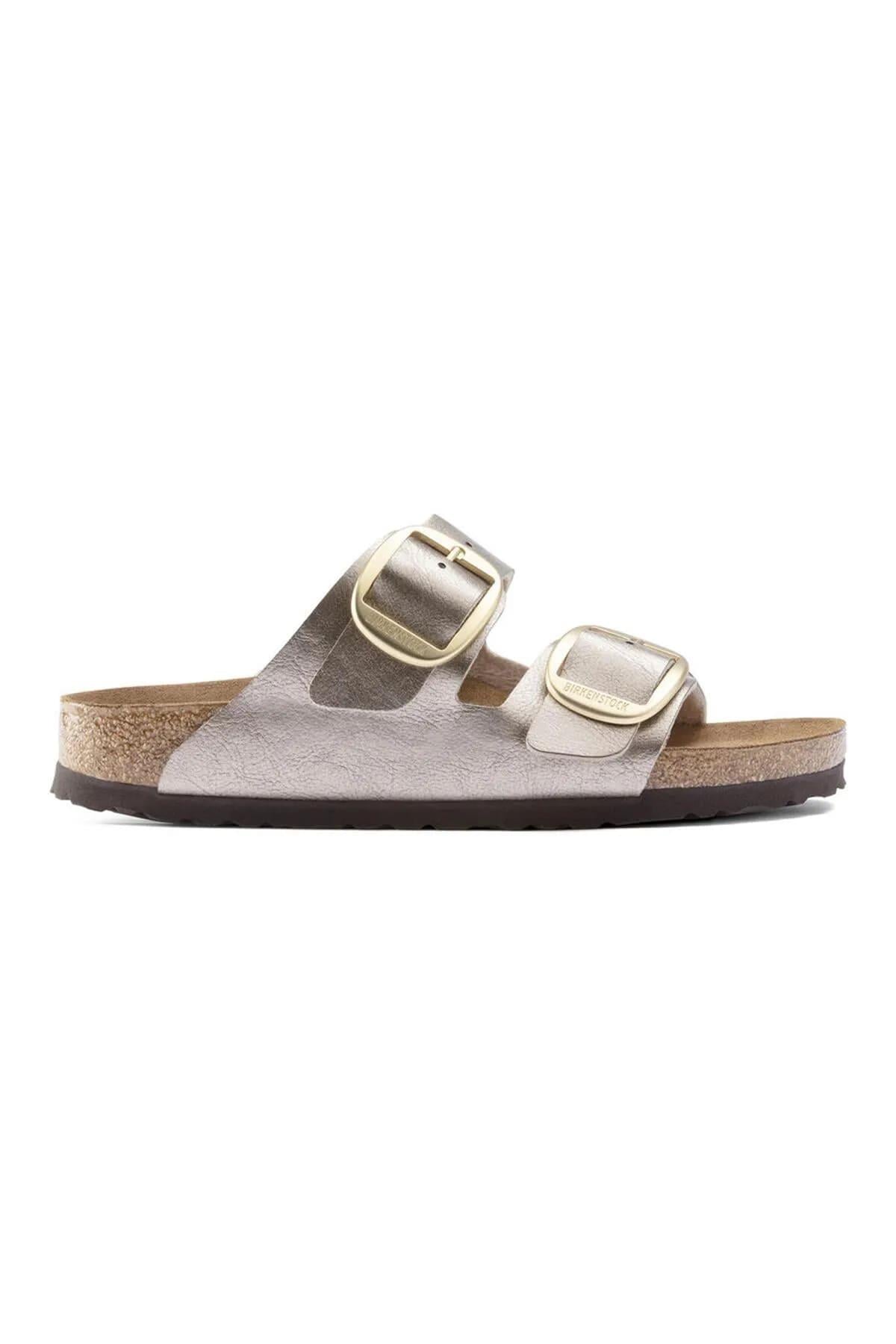 Birkenstock Arizona Big Buckle BF Graceful Taupe Çift Tokalı Kadın Terlik 1020882 v1-Y