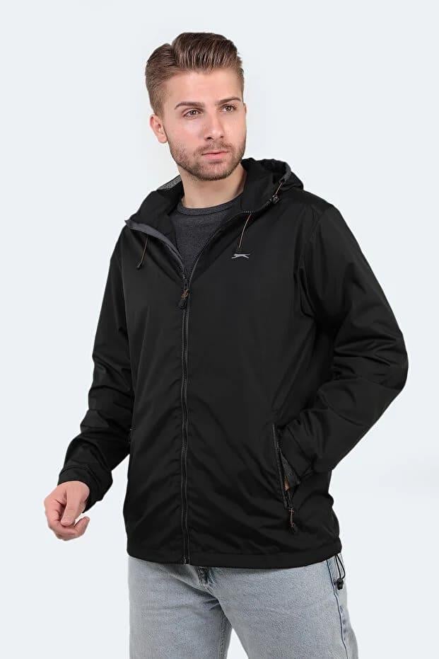 Slazenger OFANS Yağmurluk Rüzgarlık Erkek Mont Siyah