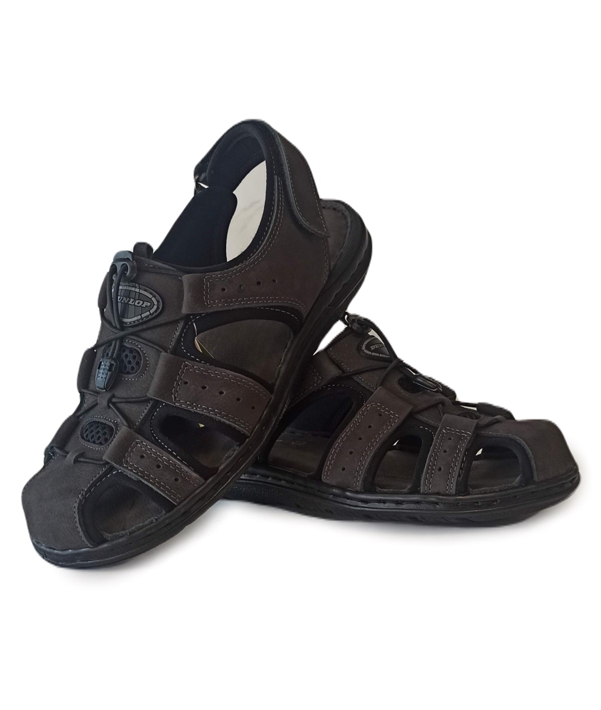 Dunlop Hakiki Deri Günlük Confort Sandalet Füme 1702