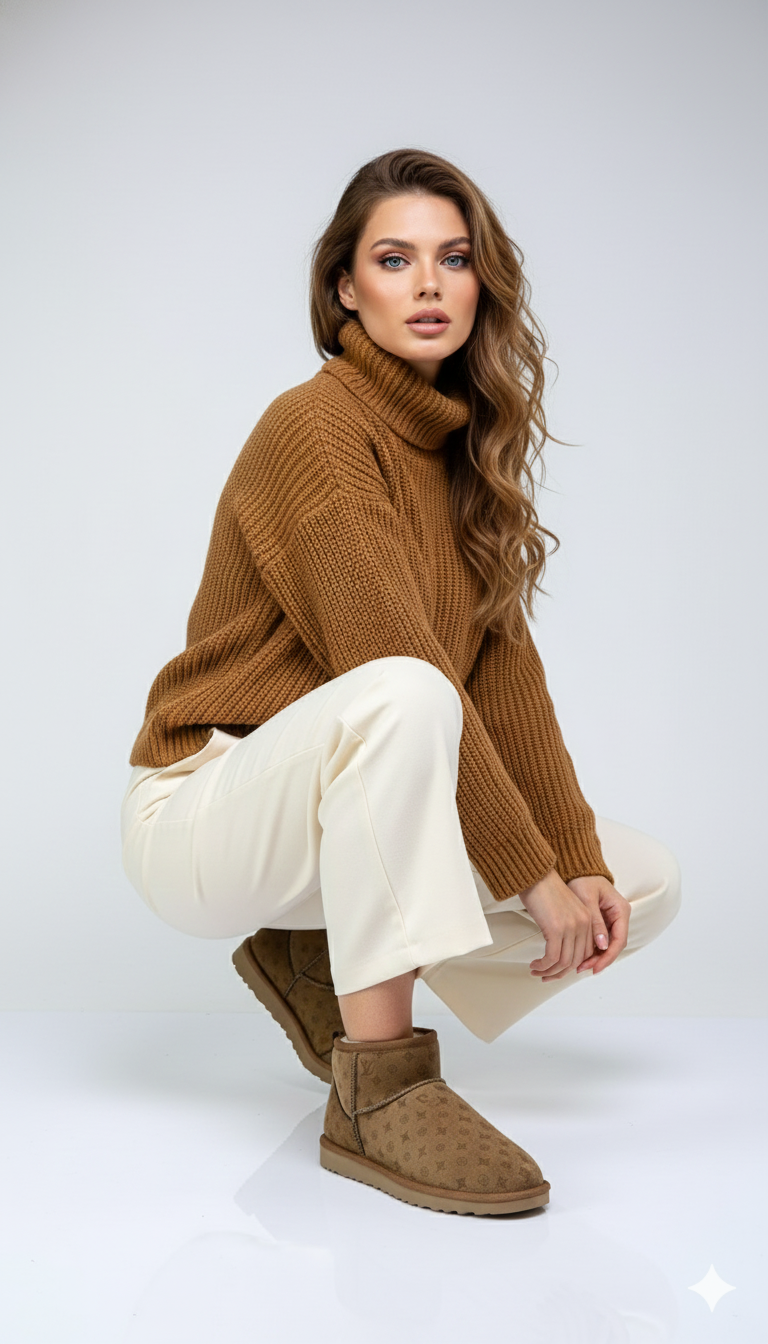 Pierre Cardin Baskılı Kadın İçi Peluş Süet Taba Günlük Bot 55391