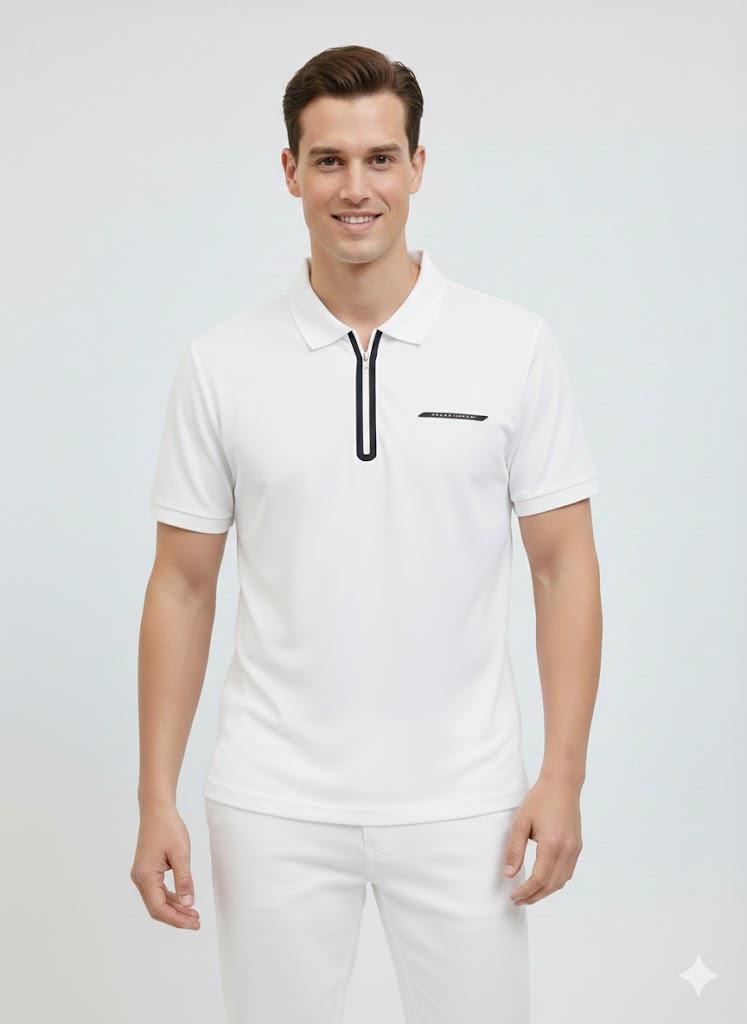 Jack & Jones JCOFUSION Pike Polo Yaka Beyaz Erkek Tişört 12273127