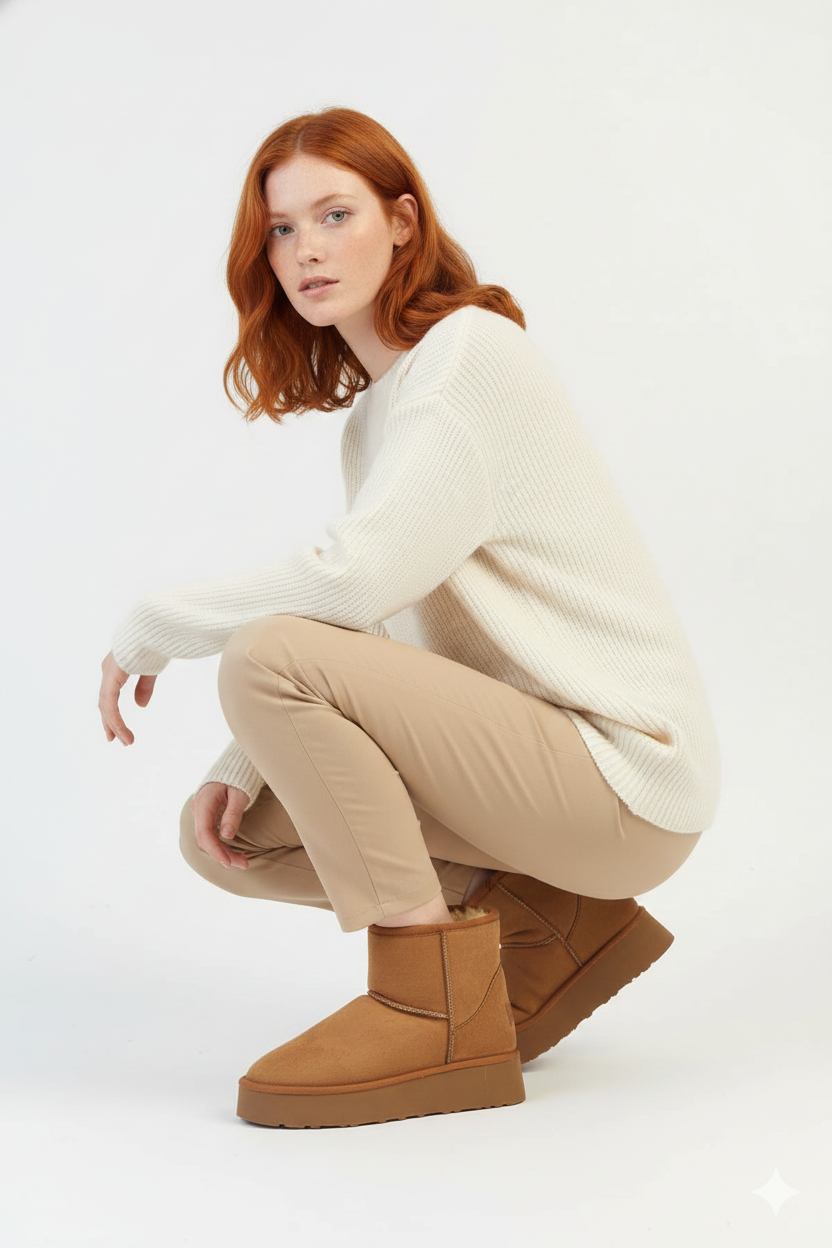 Pierre Cardin Kadın İçi Peluş Süet Taba Yüksek Taban Günlük Bot 52710