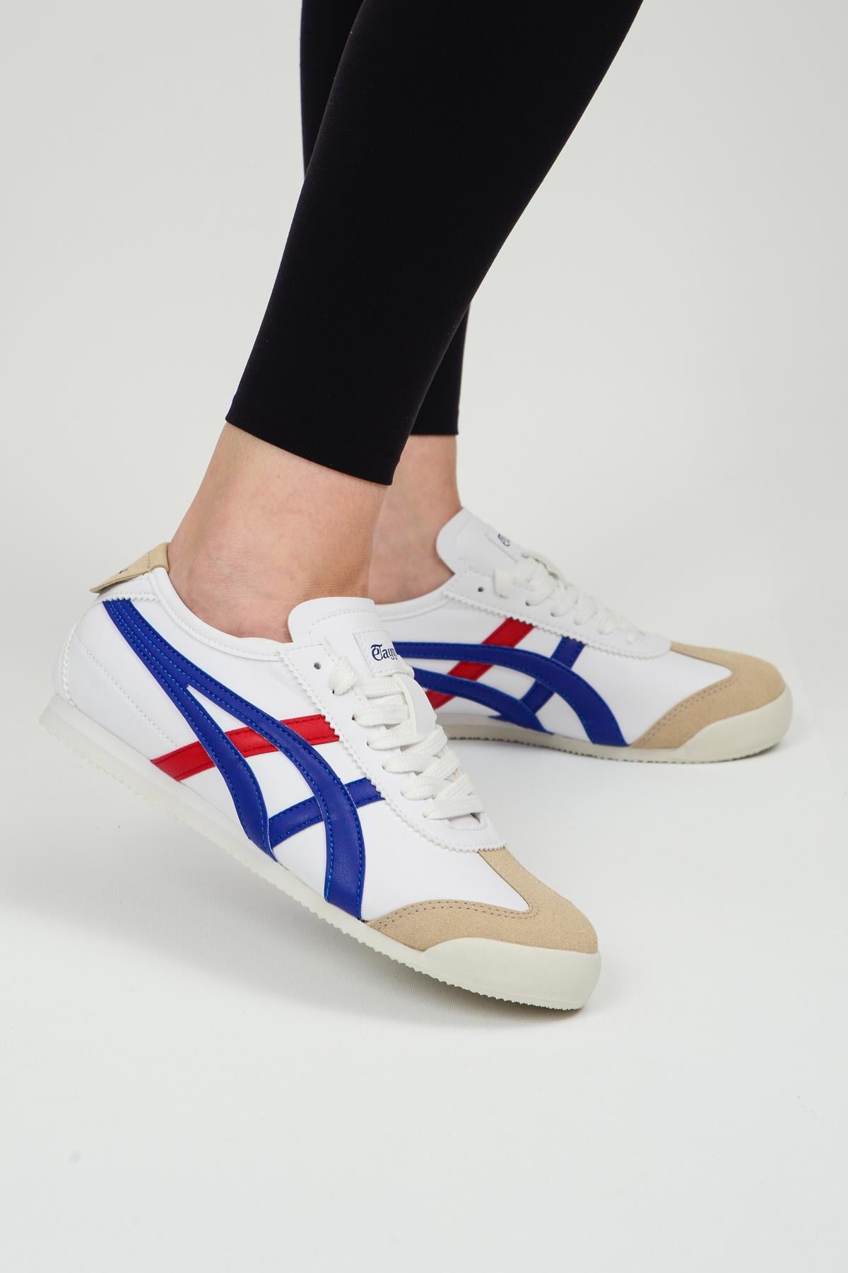 eTayger E-2013-2052 Beyaz Mavi Kırmızı Unisex Sneaker Spor Ayakkabı