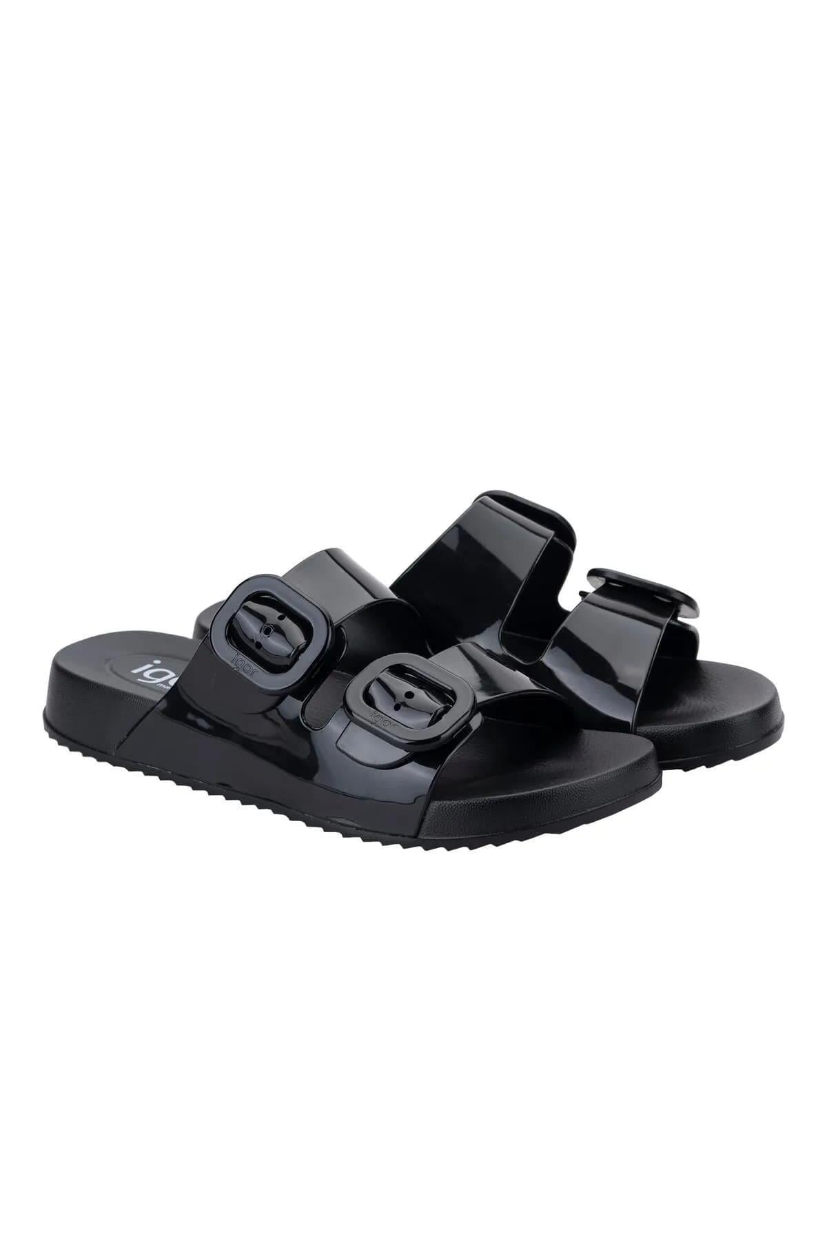 İgor Habana Brillo Kadın Terlik Siyah Negro S10334-002 v1